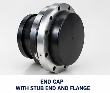 Wetpipe HDPE end caps with stub ends and steel backing flanges